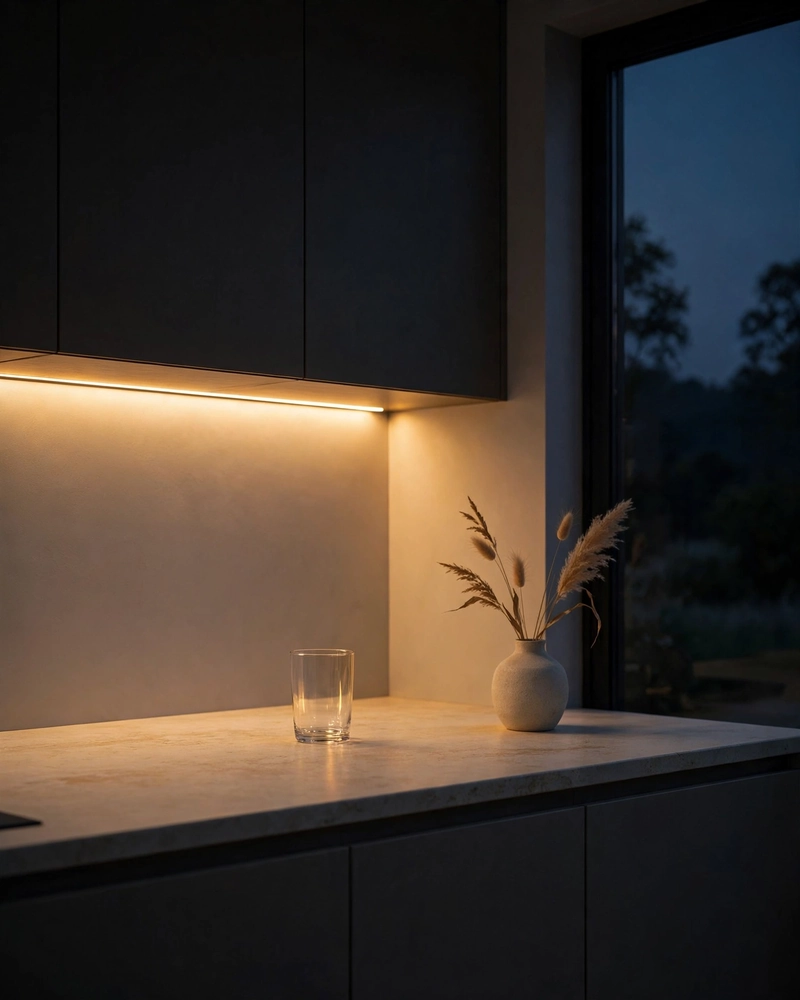 Under-Cabinet LED Lighting - 21 Minimalist Kitchen Ideas for an Effortless Luxe Look