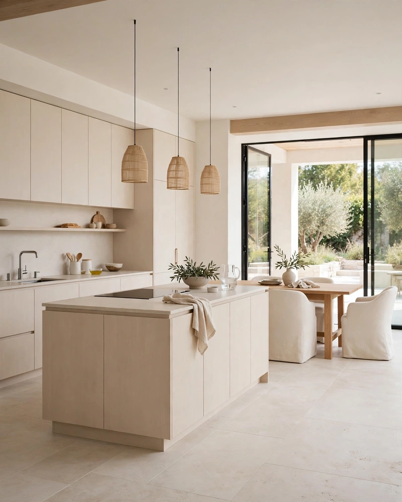 A Seamless Kitchen-Dining Flow - 21 Minimalist Kitchen Ideas for an Effortless Luxe Look