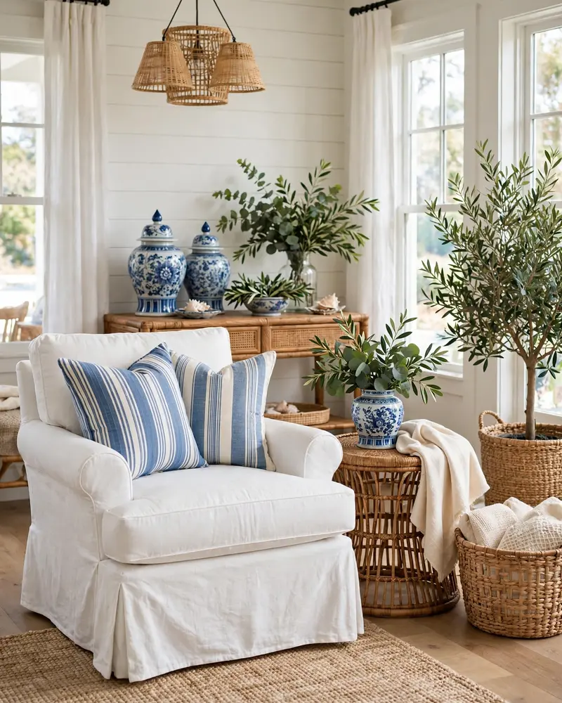 Add Coastal Grandmother Decor Touches - 21 Nancy Meyers Home Aesthetic Ideas for Timeless Charm