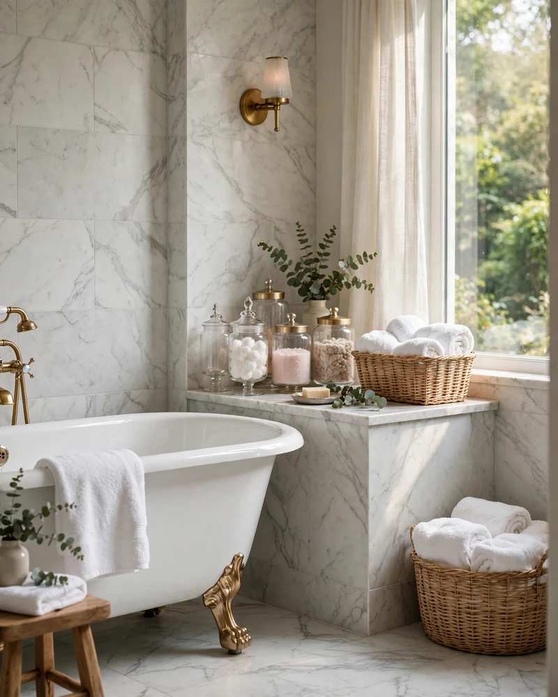 Design an Elegant Spa-Like Bathroom - 21 Nancy Meyers Home Aesthetic Ideas for Timeless Charm