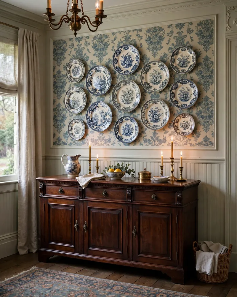 Antique Plate Display for the Dining Room - 13 Plate Wall Ideas for a Unique Decorative Display