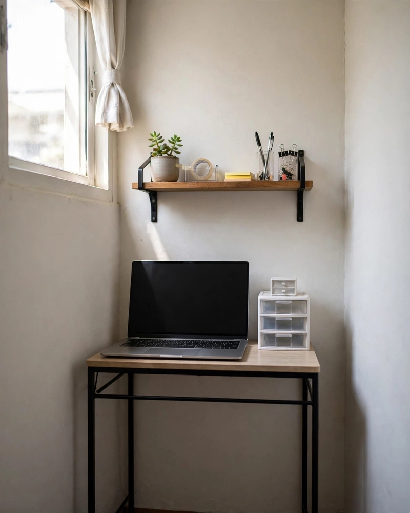 Keep It Simple With a Compact Laptop-Only Desk - 14 Small Dorm Desk Ideas for a Stylish Study Space