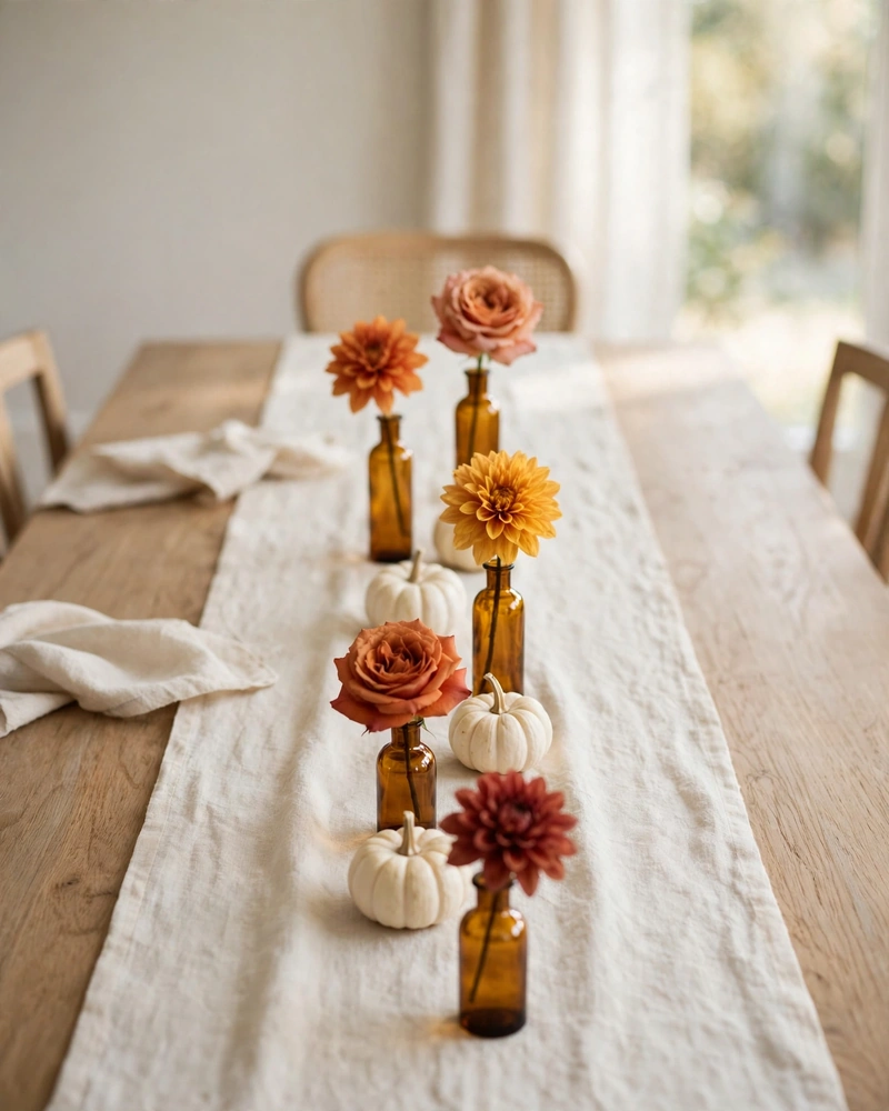 Bud Vase Thanksgiving Centerpiece From One Grocery Bouquet - 17 Thanksgiving Centerpiece Ideas for a Stunning Holiday Table