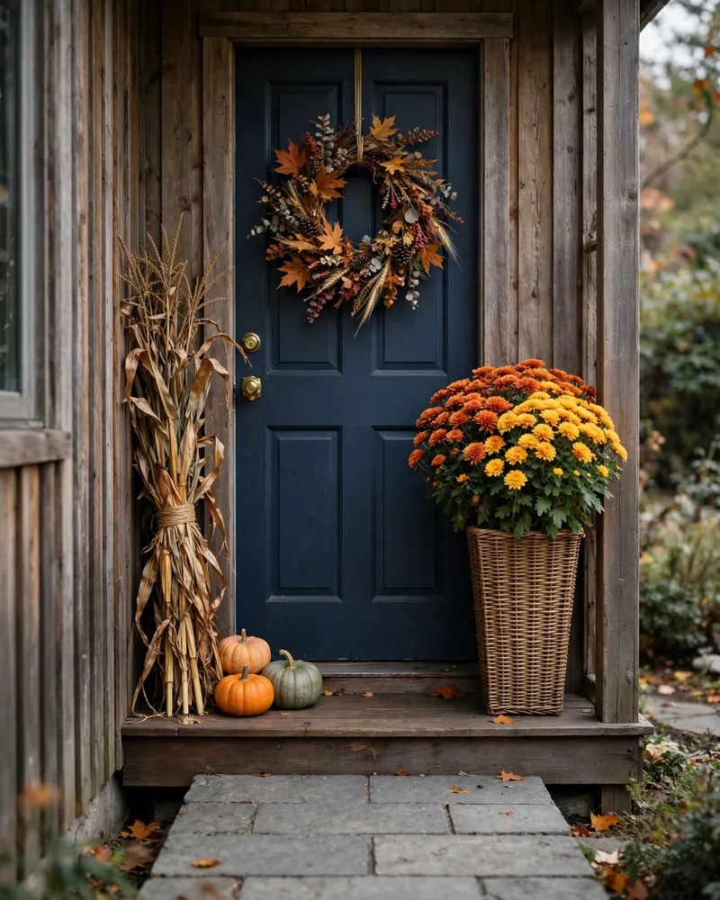 Go Vertical on a Small Front Porch - 14 Thanksgiving Porch Decor Ideas for a Welcoming Fall Entry