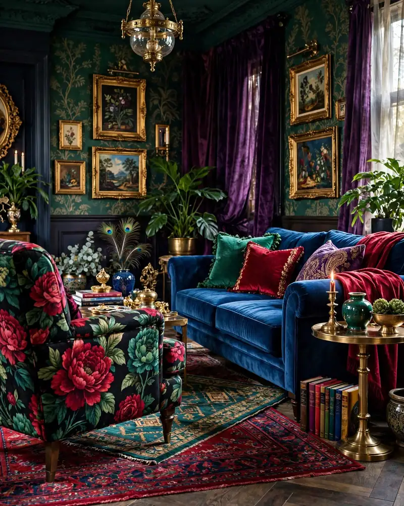 Bold Floral Upholstery - 24 Vibrant Living Room Ideas That Stay Fresh for Years