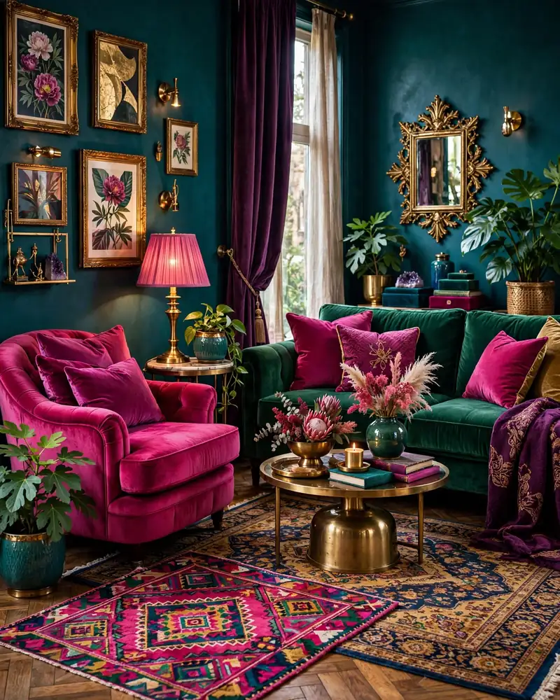 Hot Pink Statement Pieces - 24 Vibrant Living Room Ideas That Stay Fresh for Years