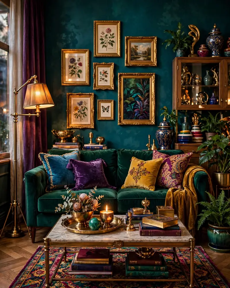 Warm Brass Accents - 24 Vibrant Living Room Ideas That Stay Fresh for Years