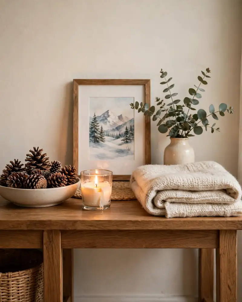 Scatter Warm Small Accents for a Winter Welcome - 14 Winter Entryway Decor Ideas for a Warm Welcome