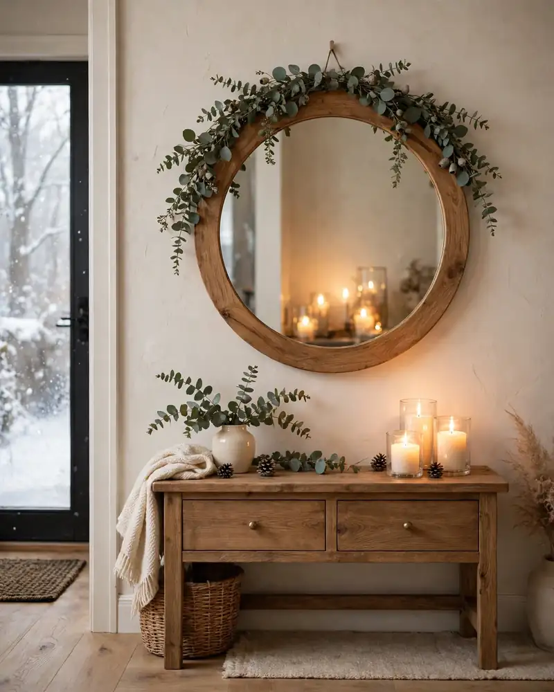 Hang a Mirror to Multiply Winter Light - 14 Winter Entryway Decor Ideas for a Warm Welcome