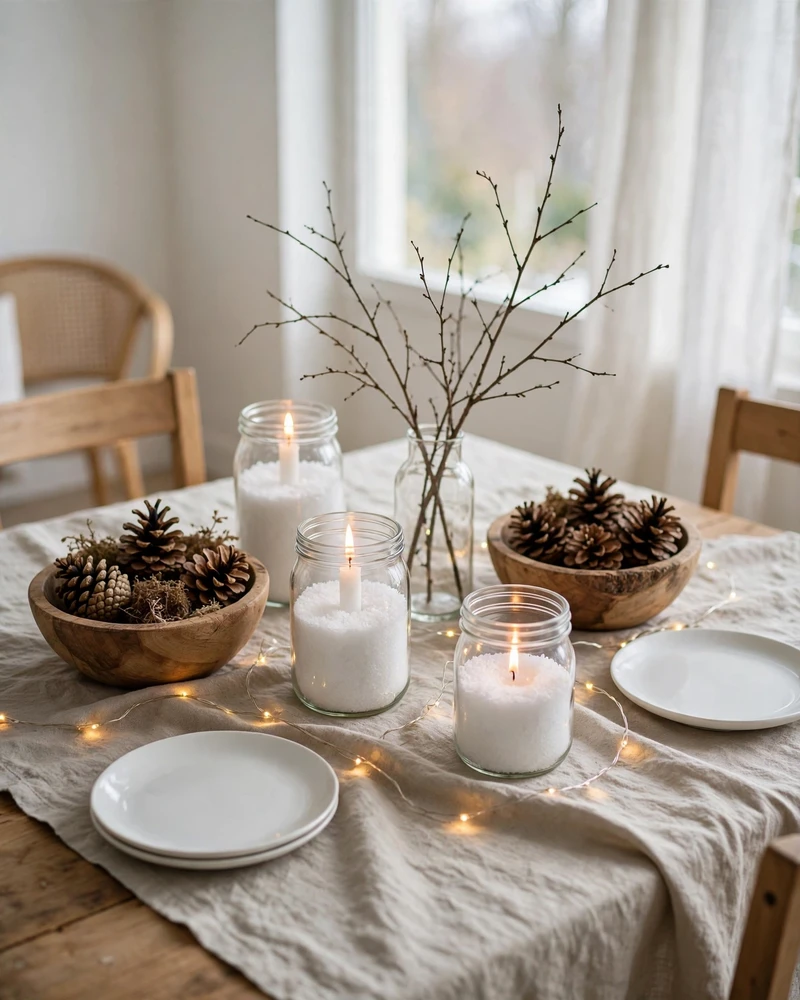 Budget Winter Table Decorations from Natural Elements - 16 Winter Tablescape Ideas for a Cozy Seasonal Gathering